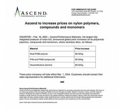 受原材料影響，奧升德、巴斯夫、塞拉尼斯尼龍產品紛紛漲價